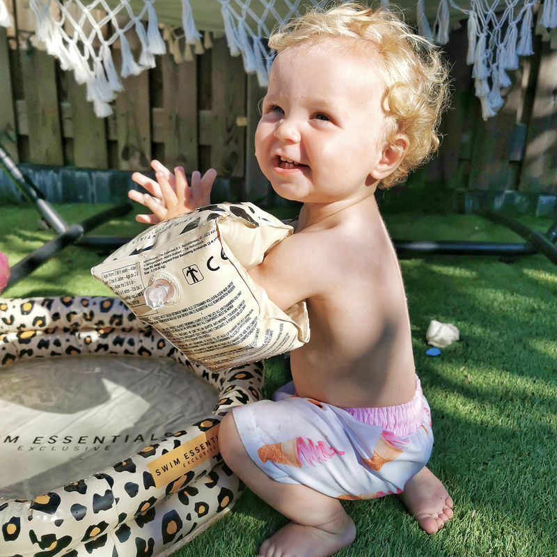 Schwimmflügel 0-2 Jahre Pantherdruck Beige