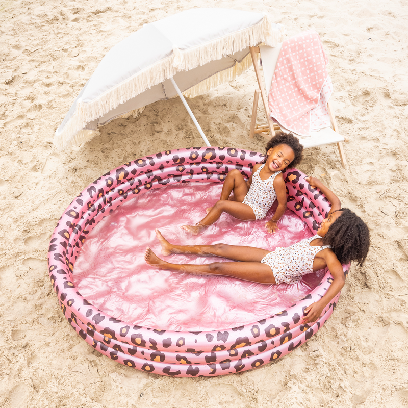 Round swimming pool 150 cm Panther print Rose gold